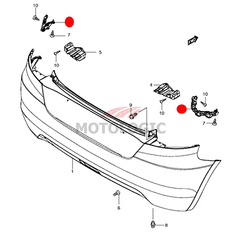 REAR BUMPER HOLDER LEFT SUZUKI SWIFT SERIES - Master