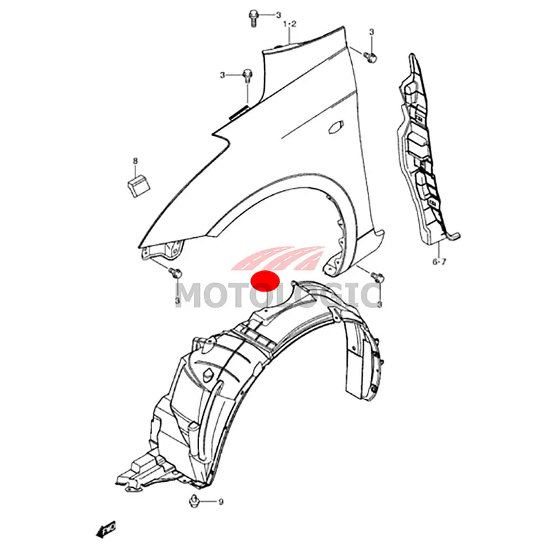 FRONT FENDER LINING LEFT SUZUKI SWIFT SERIES - Master