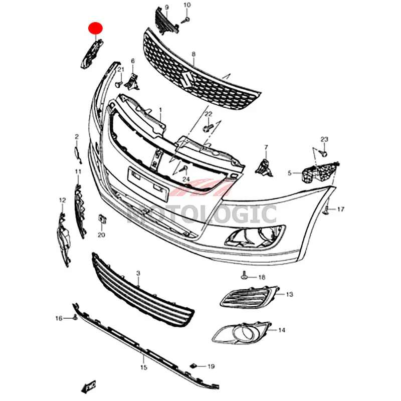 FRONT BUMPER HOLDER RIGHT SUZUKI SWIFT SERIES - Master