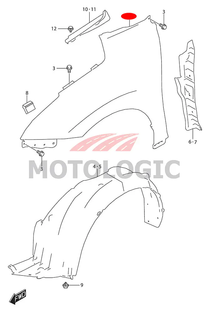 FRONT FENDER LEFT SUZUKI BALENO SERIES - Master