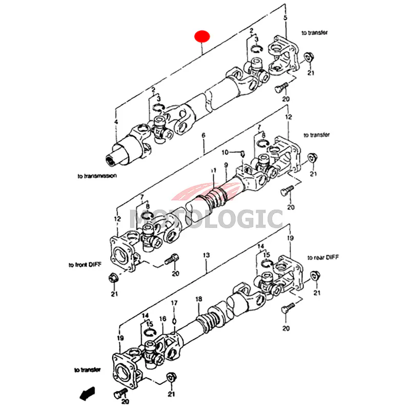PROPELLER SHAFT NO. 1 SUZUKI SAMURAI SERIES - Master