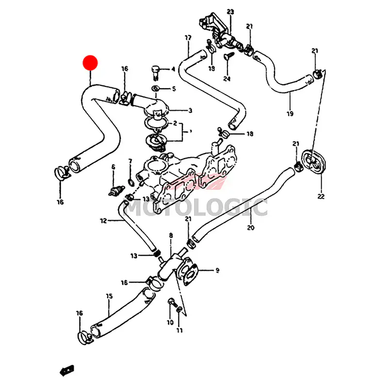 RADIATOR INLET HOSE SUZUKI SAMURAI SERIES - Master