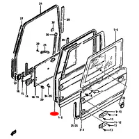 WEATHERSTRIP DOOR RIGHT SUZUKI SAMURAI SERIES - Master