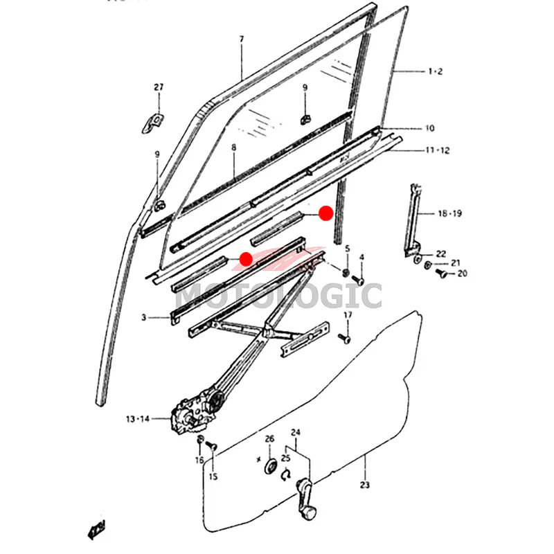 FRONT GLASS BOTTOM CHANNEL RUBBER SUZUKI VITARA SERIES - Master