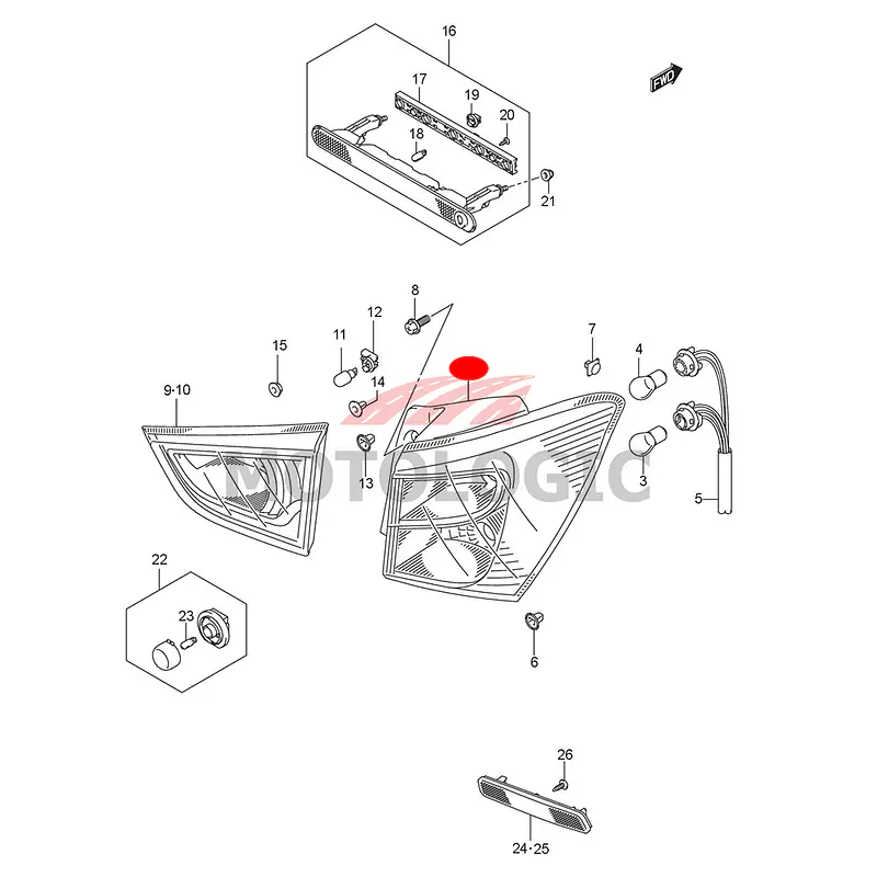 REAR LAMP LEFT SUZUKI S-CROSS SERIES - Master