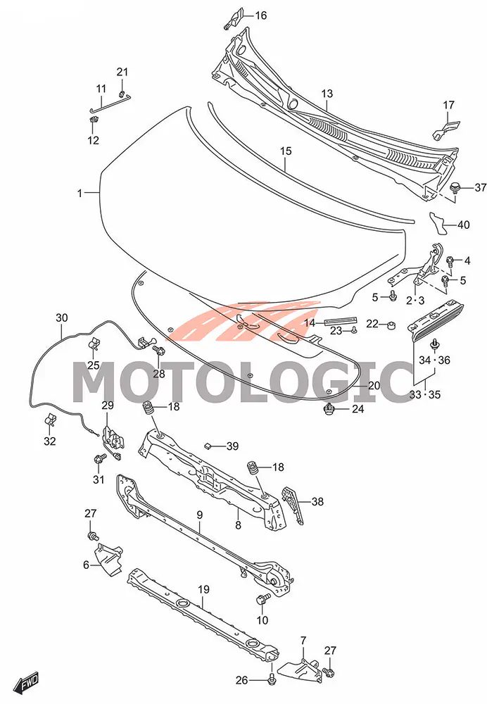 FRONT HOOD PANEL SUZUKI SERIES - Master
