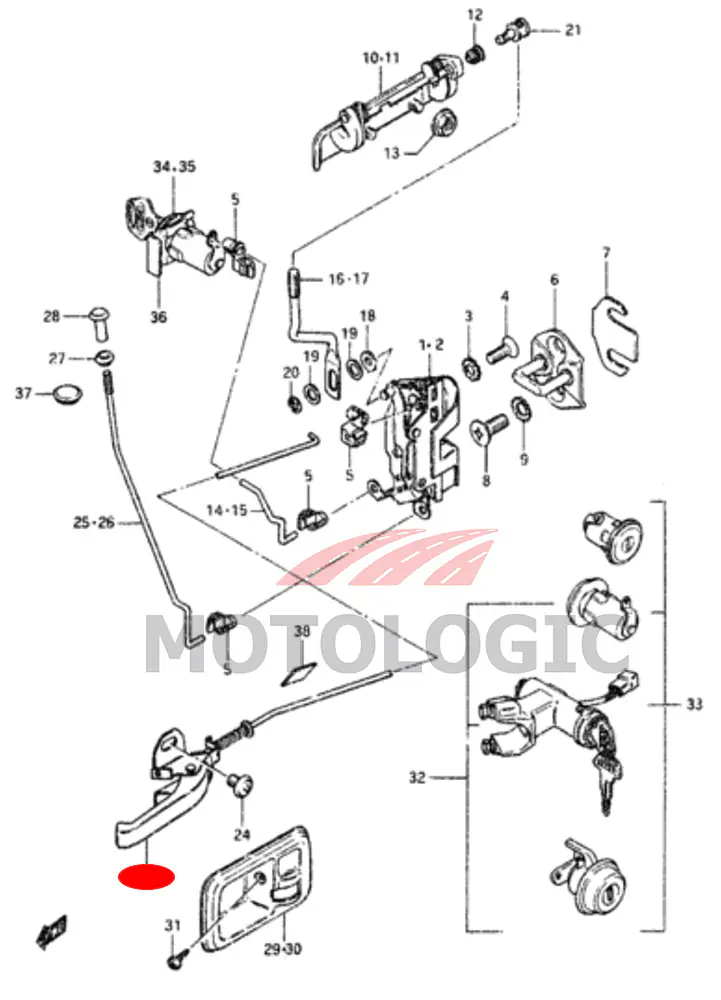 INSIDE DOOR HANDLE SUZUKI SAMURAI SERIES - Master