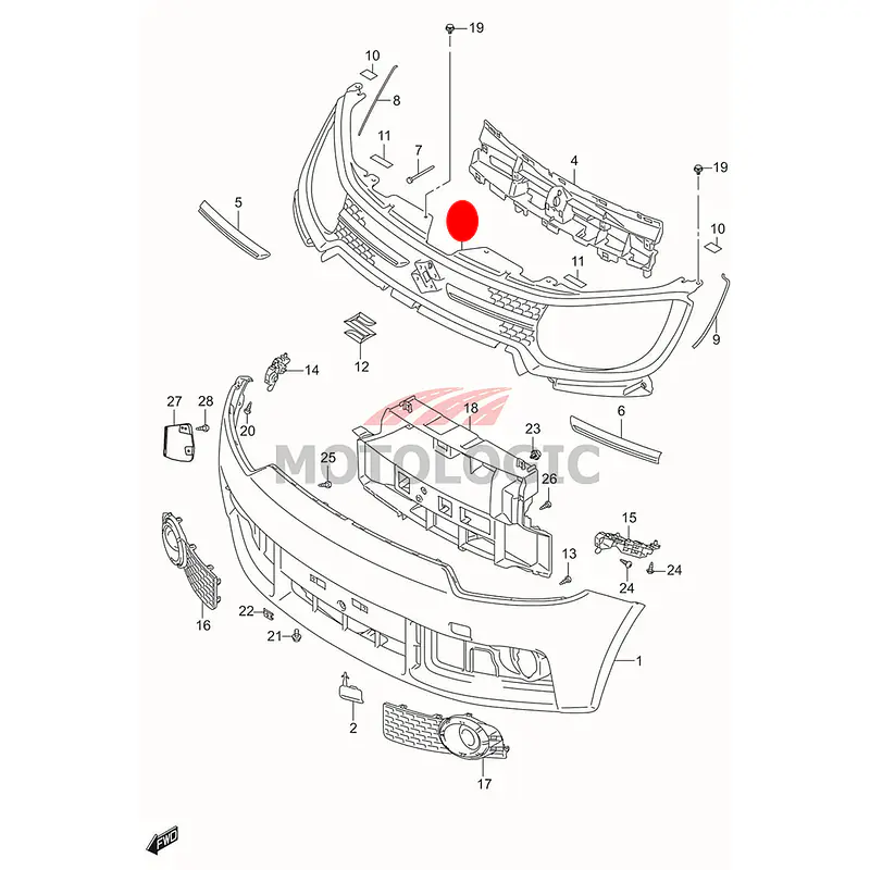 RADIATOR GRILLE UPPER SUZUKI SERIES - Master