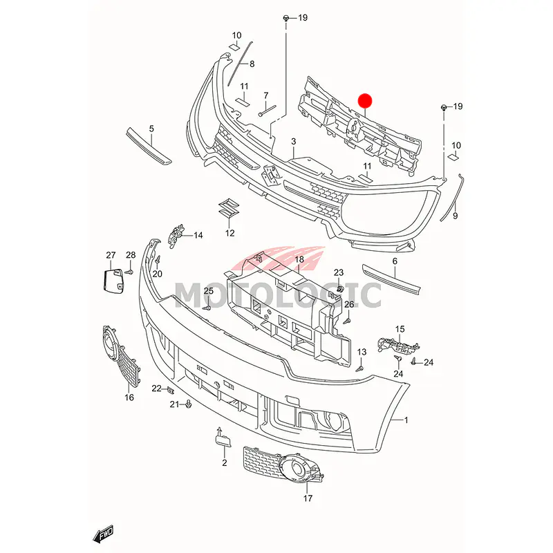 RADIATOR GRILLE UPPER COVER SUZUKI SERIES - Master