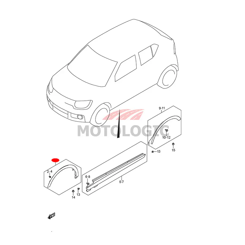 FRONT FENDER SPLASH GUARD LH SUZUKI SERIES - Master