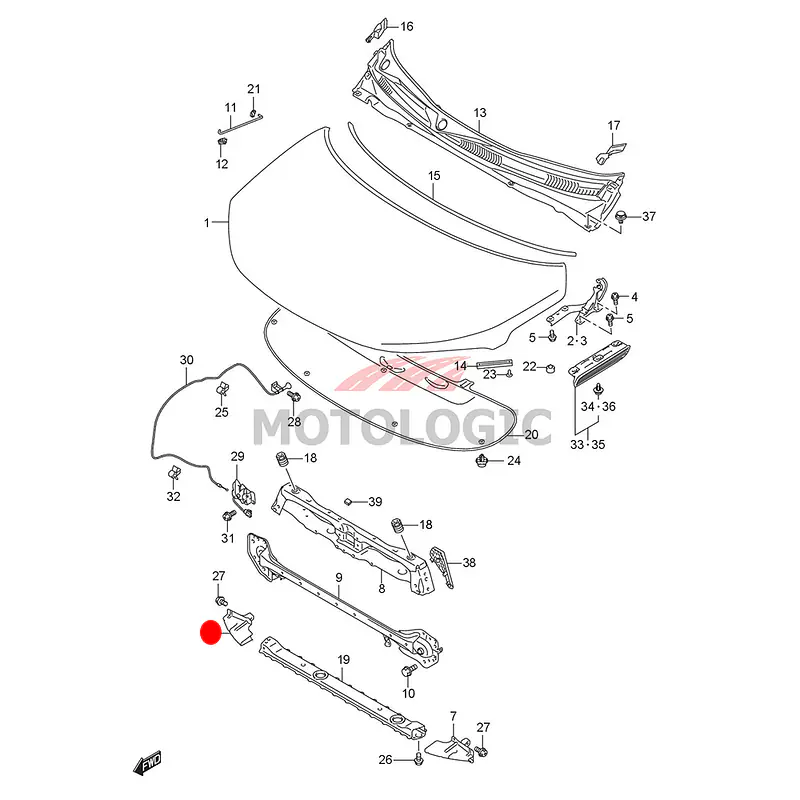 FRONT BUMPER LOWER ABSORBER RH SUZUKI SERIES - Master