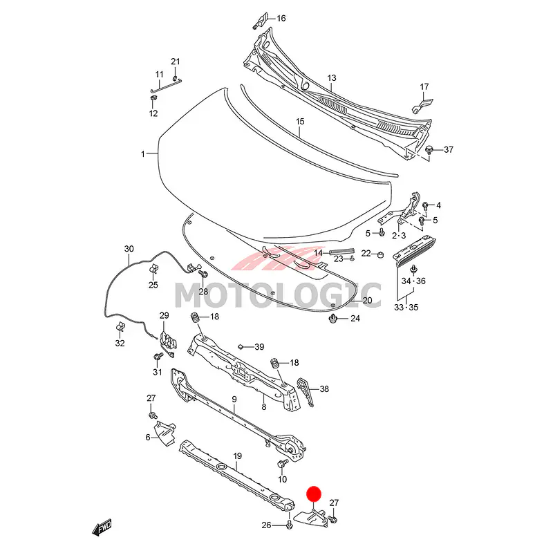 FRONT BUMPER LOWER ABSORBER LH SUZUKI SERIES - Master