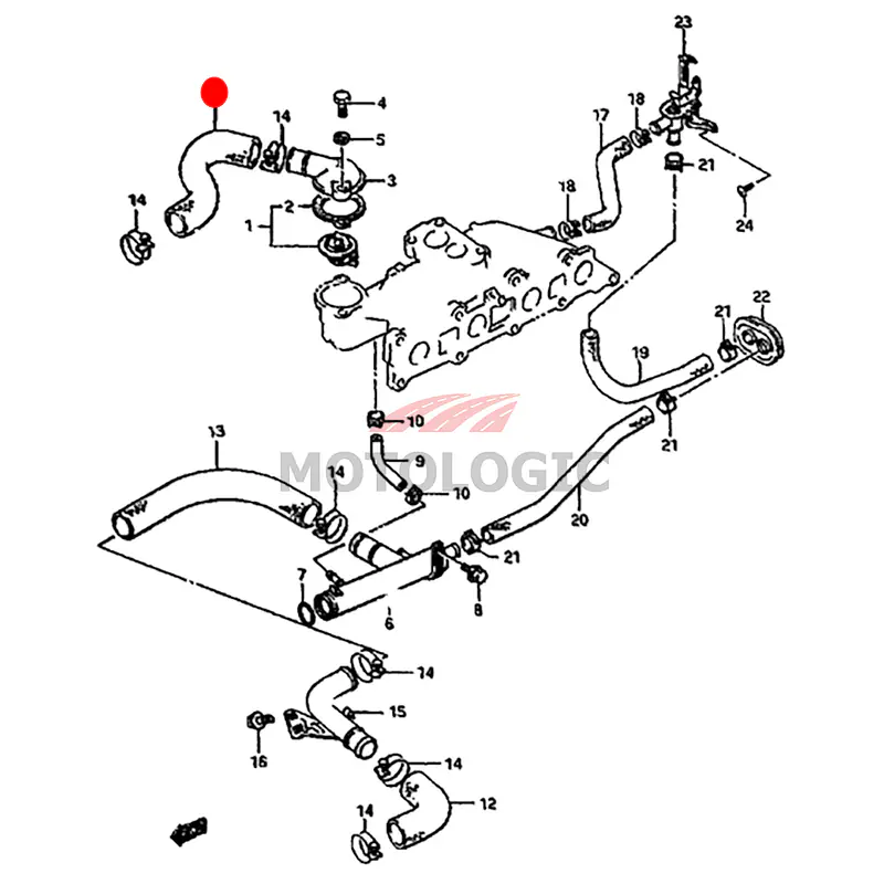 RADIATOR INLET HOSE SUZUKI SAMURAI SERIES - Master