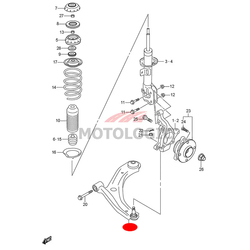 FRONT SUSPENSION ARM LH SUZUKI IGNIS SERIES - Master