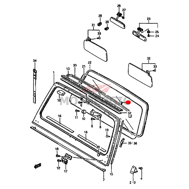 FRONT WINDOW GARNISH SCREW SUZUKI SAMURAI SERIES - Master
