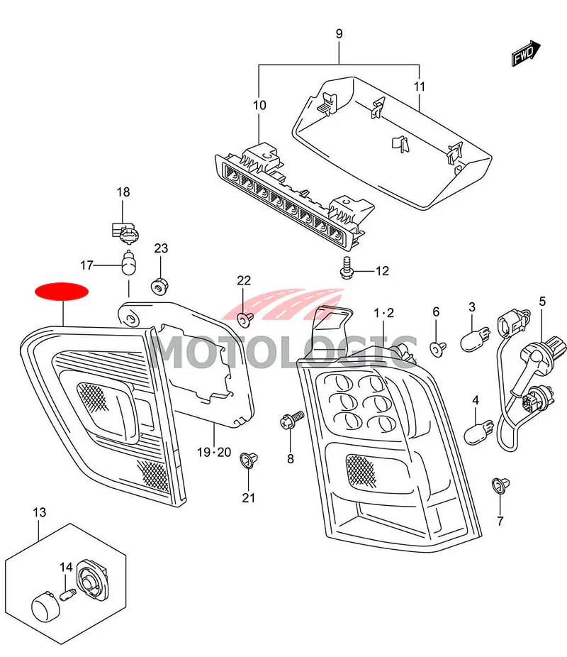 BACKUP LAMP LEFT SUZUKI IGNIS SERIES - Master
