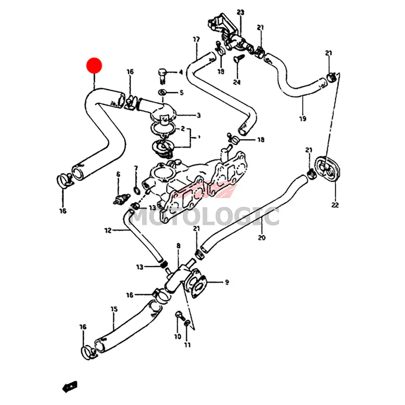 RADIATOR INLET HOSE SUZUKI SAMURAI SERIES - Master