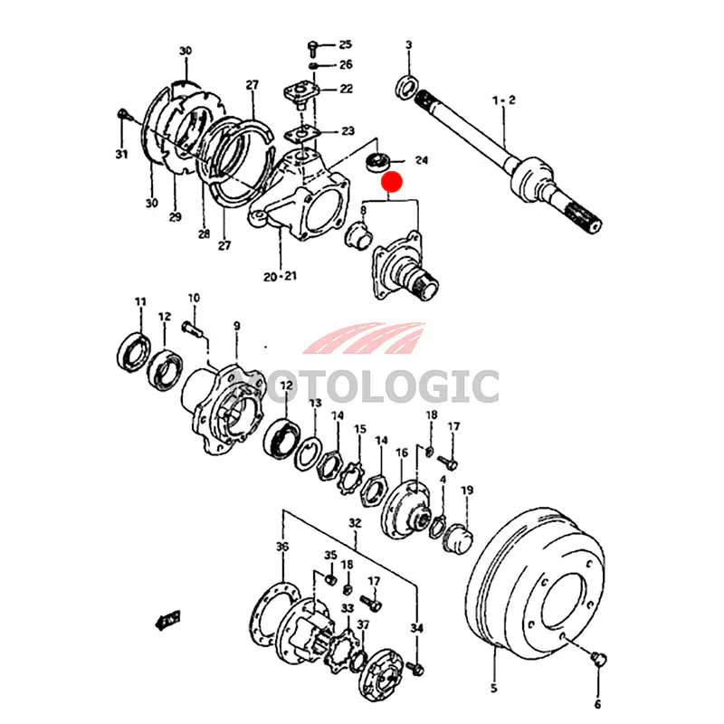 FRONT WHEEL SPINDLE SUZUKI SAMURAI SERIES - Master