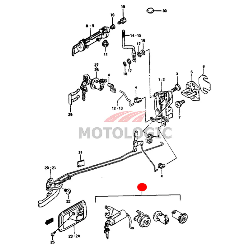 LOCK SET COMPLETE SUZUKI SAMURAI SERIES - Master