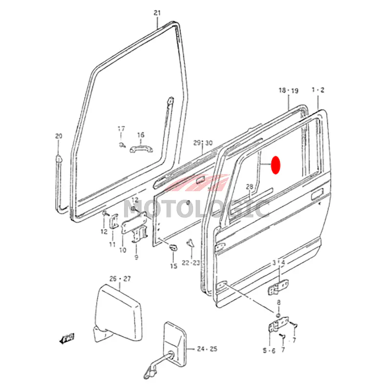 FRONT DOOR TRIM LEFT SUZUKI SAMURAI SERIES - Master