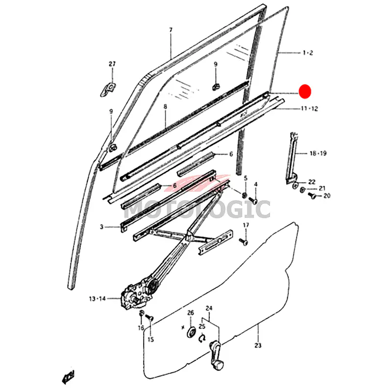 FRONT DOOR INSIDE WEATHERSTRIP SCRAPE SUZUKI SAMURAI SERIES - Master