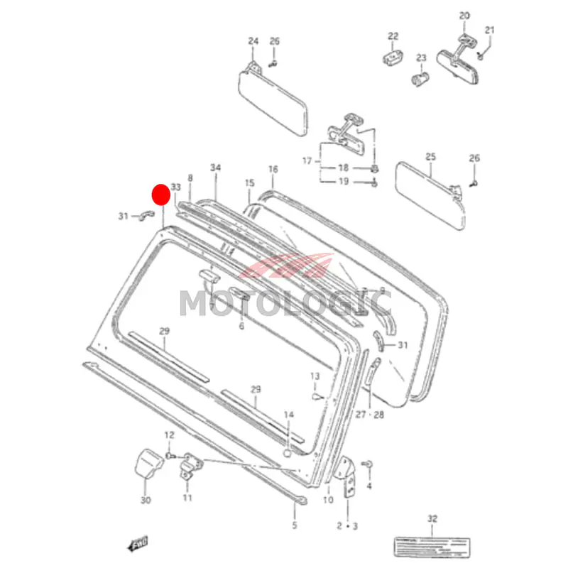 FRONT WINDOW PANEL SUZUKI SAMURAI SERIES - Master