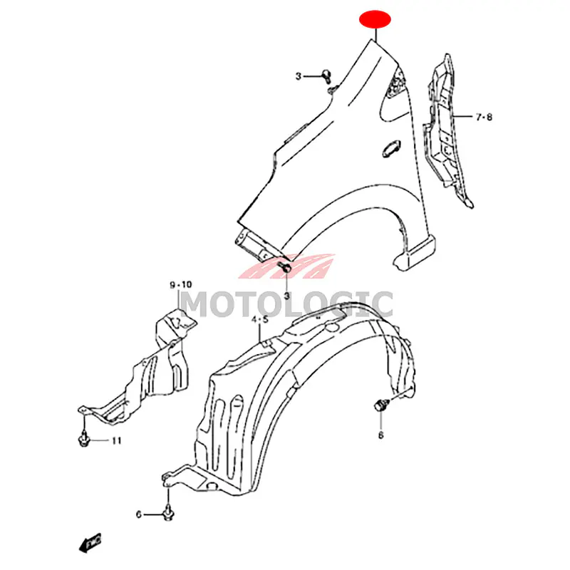 FRONT FENDER PANEL LEFT SUZUKI ALTO SERIES - Master