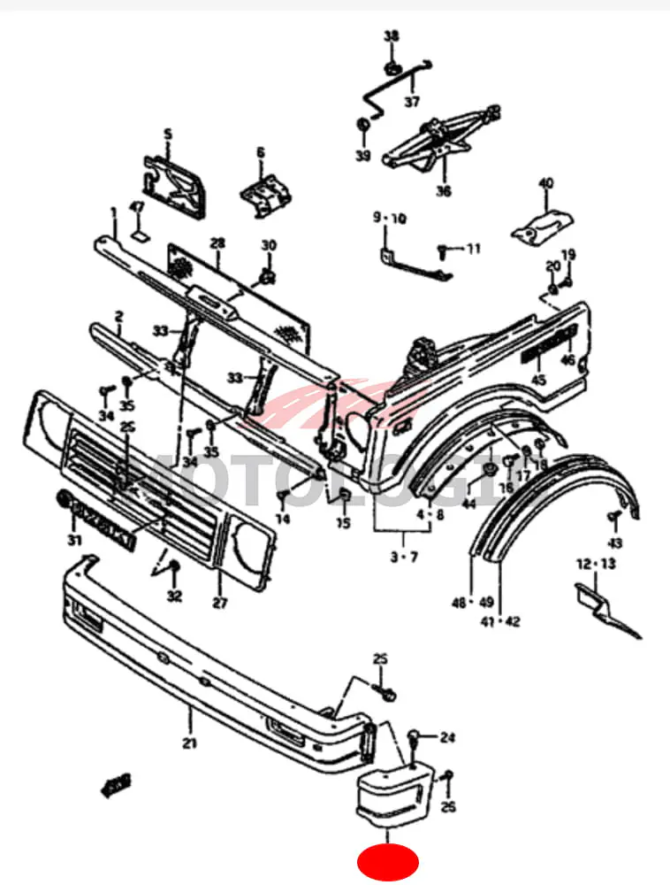 FRONT BUMPER PROTECTOR CORNER RIGHT SUZUKI SAMURAI SERIES - Master