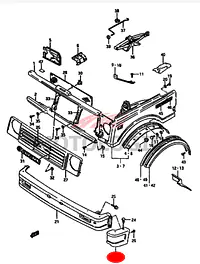 FRONT BUMPER PROTECTOR CORNER RIGHT SUZUKI SAMURAI SERIES - Master
