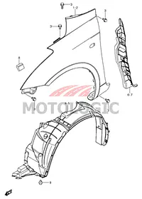 FRONT FENDER LEFT SUZUKI SWIFT SERIES - Master