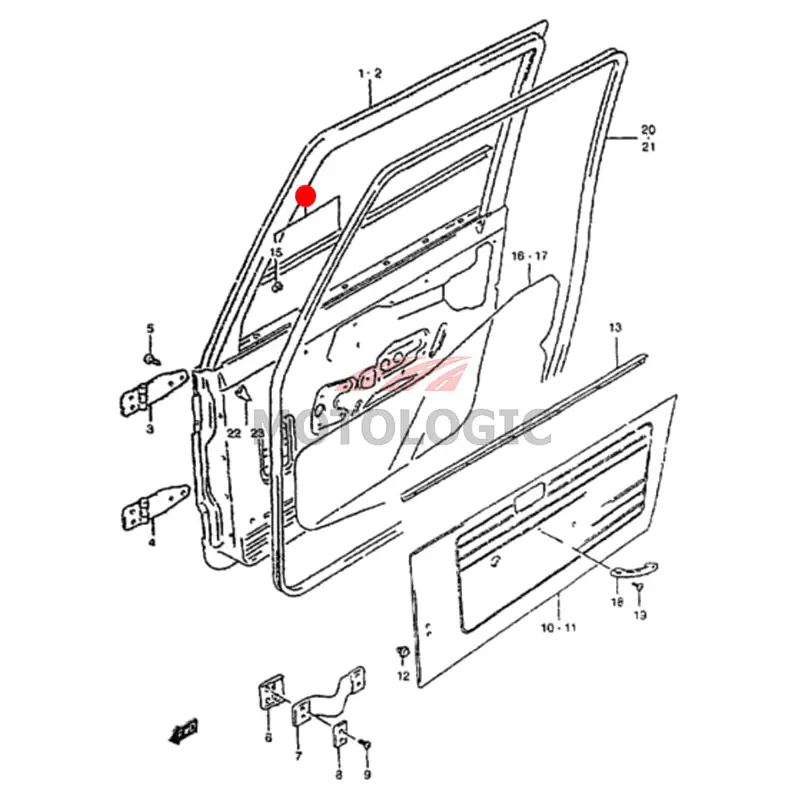 FRONT DOOR OUT WEATHERSTRIP SCRAPE SUZUKI SAMURAI SERIES - Master