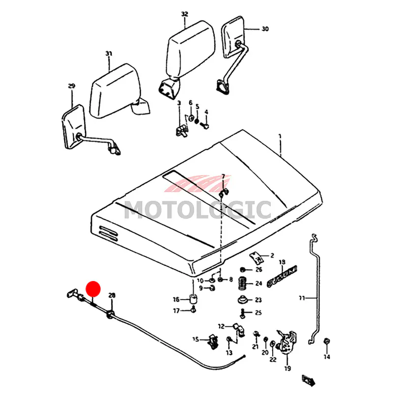 HOOD LOCK CABLE SUZUKI SAMURAI SERIES - Master