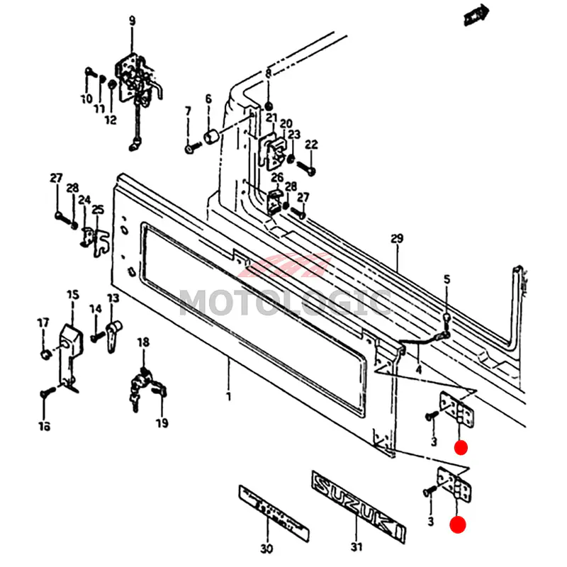 TAIL GATE HINGE SUZUKI SAMURAI SERIES - Master