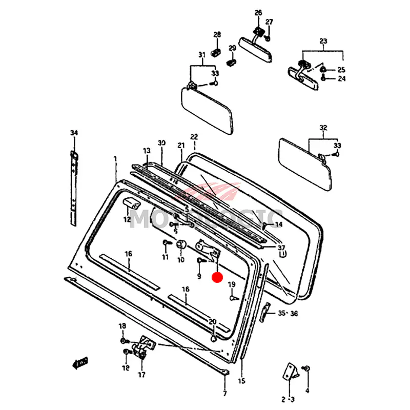 WINDOW CUSHION BRACKET SUZUKI SAMURAI SERIES - Master