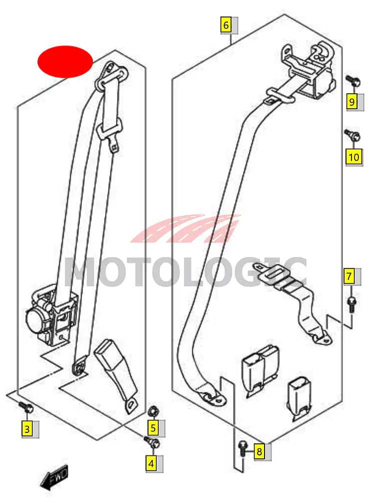 SEAT BELT FRONT RIGHT SUZUKI SWIFT SERIES - Master