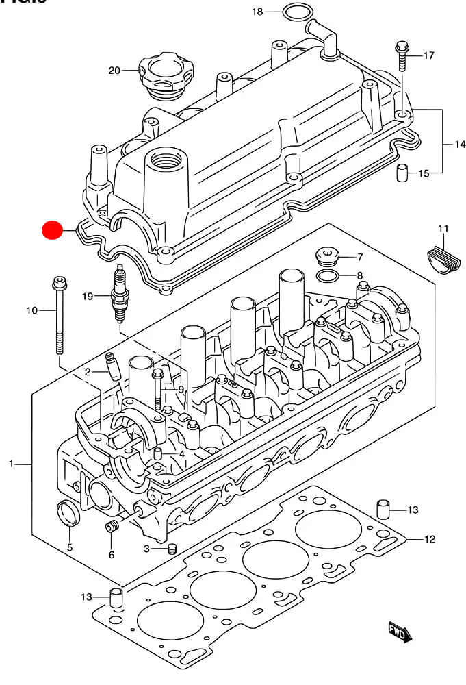 CYLINDER HEAD COVER GASKET SUZUKI ALTO SERIES - Master
