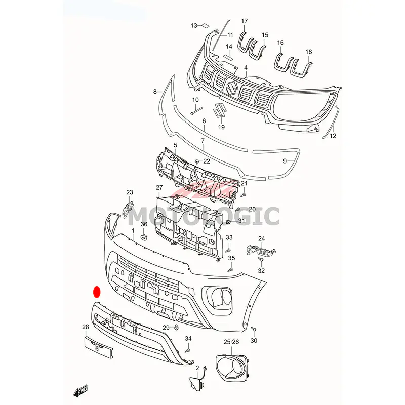 FRONT BUMPER LOWER GARNISH SUZUKI IGNIS SERIES - Master