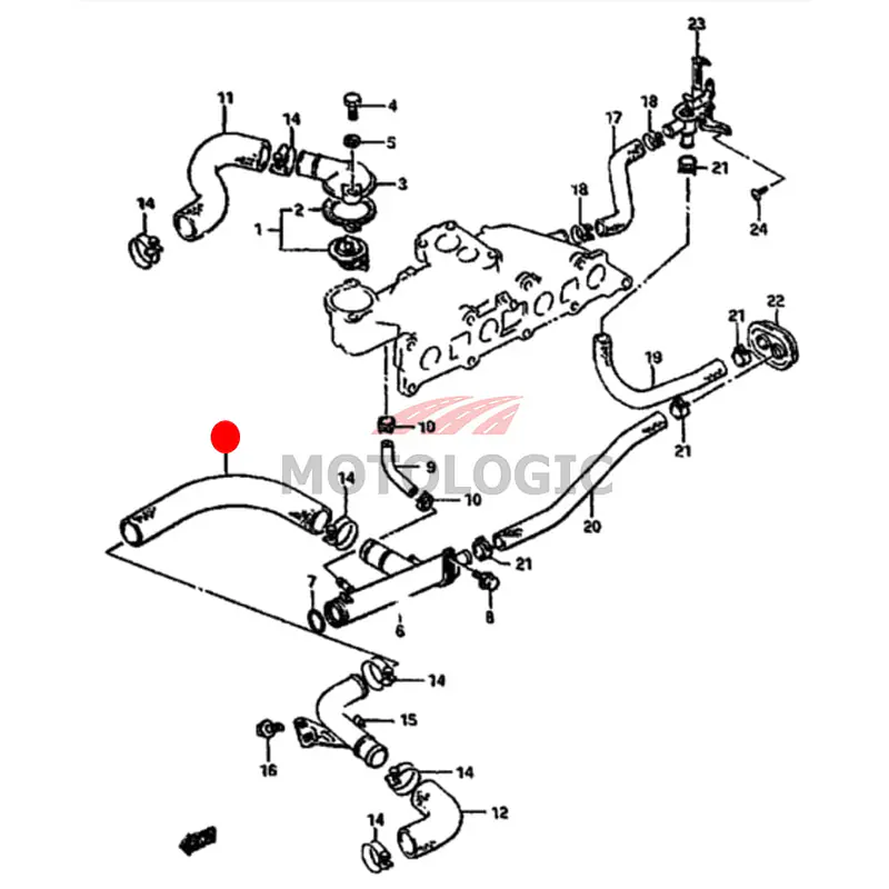 RADIATOR OUTLET HOSE #2 SUZUKI SAMURAI SERIES - Master