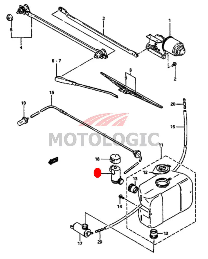 WASHER PUMP SPRAY MOTOR SUZUKI SAMURAI SERIES - Master