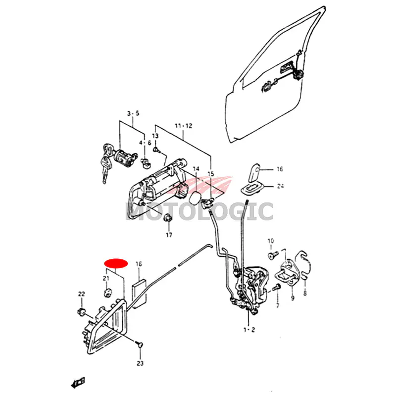 INSIDE DOOR HANDLE RIGHT SUZUKI SIDEKICK SERIES - Master
