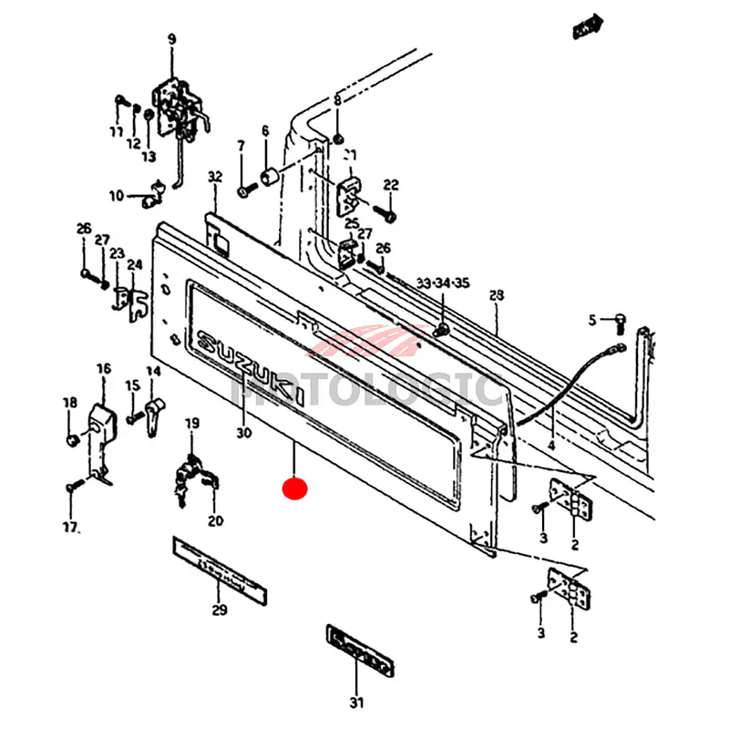 REAR GATE PANEL SUZUKI SAMURAI SERIES - Master