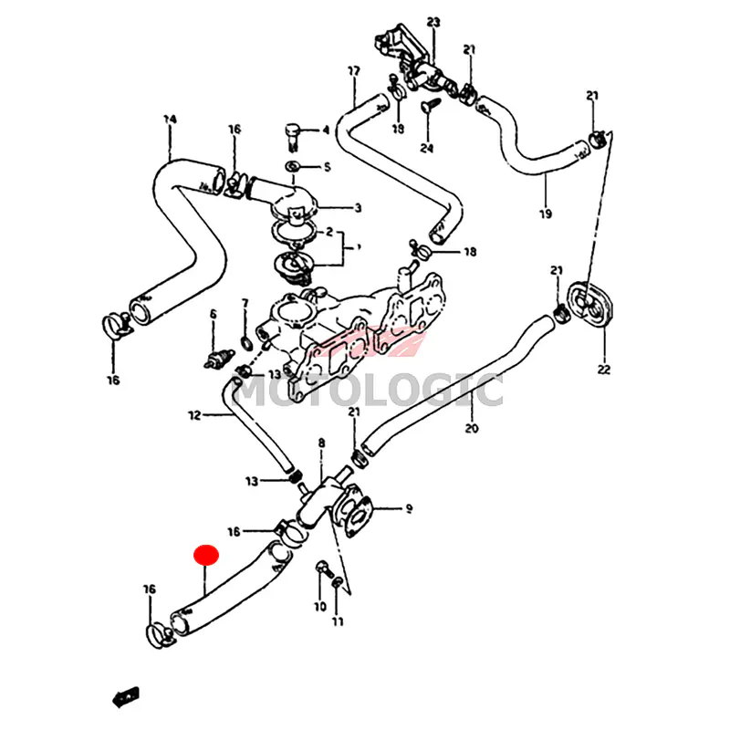 RADIATOR OUTLET HOSE SUZUKI SAMURAI SERIES - Master
