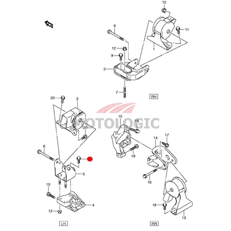 ENGINE MOUNTING BRACKET BOLT SUZUKI ALTO SERIES - Master